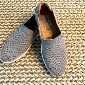 UGG Sammy chevron slip on loafers in silver